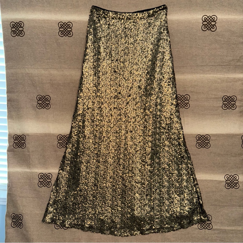 Sabine NWT! Bronze Sequin Maxi Skirt Size S